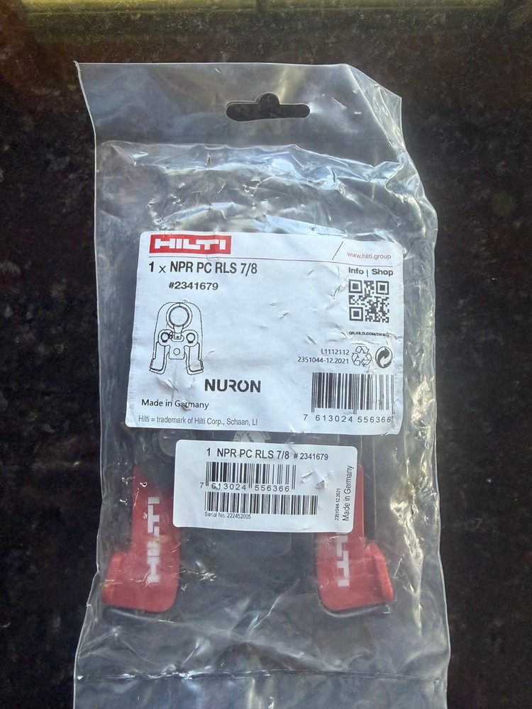Hilti Press Jaw HVAC NPR PC RLS 7/8&Prime; For Pipe Press Tool 2341679