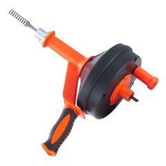 VEVOR Drain Clean 25ft 1/4&Prime; Drum Plumbing Drain Snake Clog Remover Manual-feed