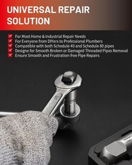 Heavy Duty Pipe Extractor Set, 6-Piece Steel Tool for Removing Damaged Pipes & F