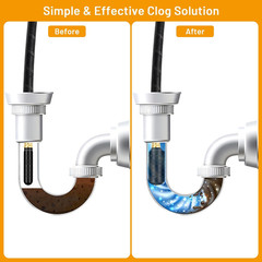 3 Pcs Drain Cleaning Bladder Kit, Rubber Drain Cleaner Bladder Unclogger Tool