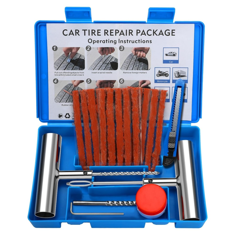 22~Piece Heavy Duty Universal Tire Repair Kit for Car, Truck, ATV, RV