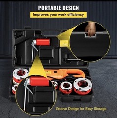 Electric Pipe Threader Portable Machine 2300W, 6 Dies 1/2-2&Prime; , 22 RPM ,Excellent