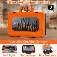 Preciva Ferrule Crimping Tool Kit with 1500PCS, Black Oxide and Orange