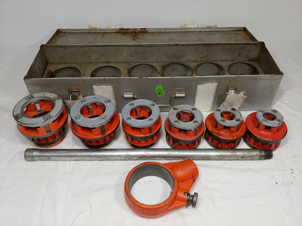 6 Piece Die Set Manual Ratchet Pipe Threader 1/2 to 2 inch with case