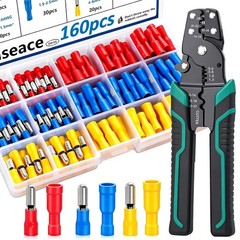 160PCS Bullet Wire Connectors with Crimping Tool Assortment Kit 22-16/16-14/12-1