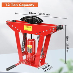 12 Ton Hydraulic Pipe Bender with 6 Dies for Copper & Steel Tubing