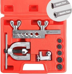Double & Single Flaring Tool Kit &ndash; 5 Adapters, Cutters & Durable Case Included