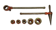 RIDGID 11-R Ratchet Pipe Threading Kit W/ 1/4&Prime; 3/8&Prime; 1/2&Prime; 1&Prime; 1 1/4&Prime; Die Head Set