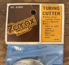 New Vintage Zomax Premier Tubing Cutter 1 in Capacity Japan No 6360