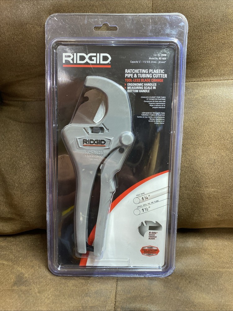 RIDGID RC-1625 Up To 1 5/8&Prime; Ratcheting Plastic Pipe and Tubing Cutter New Sealed