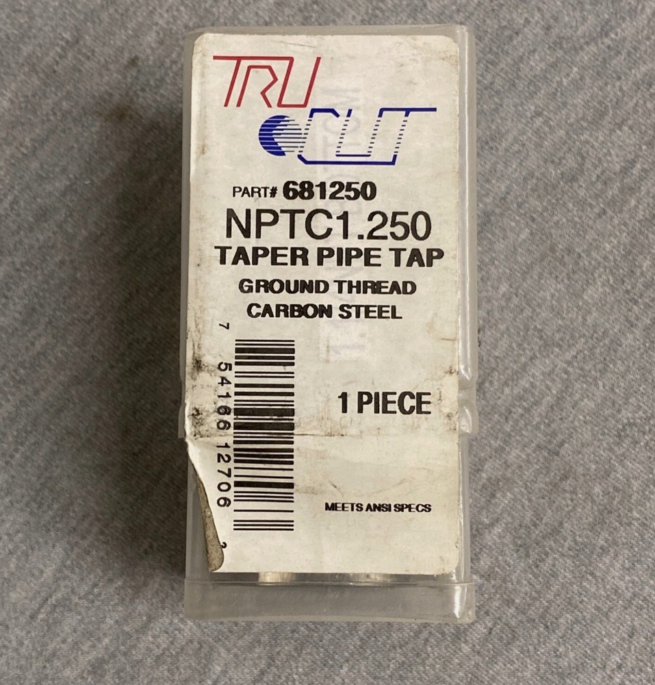 Tru Cut Carbon Steel Taper Pipe Tap 1-1/4&Prime;x11-1/2&Prime; 5 Flutes 1-3/4&Prime; &ndash; 681250