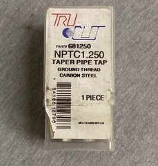 Tru Cut Carbon Steel Taper Pipe Tap 1-1/4&Prime;x11-1/2&Prime; 5 Flutes 1-3/4&Prime; &ndash; 681250