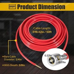 for Ridgid 64343 K9-102 Flexshaft 1/4 Assembly, Cable, Sheath, Couplings 50&prime;