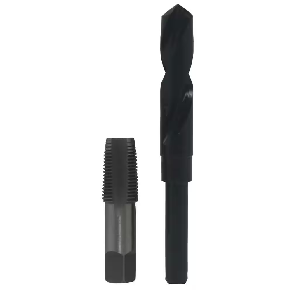 1/2 In. NPT Carbon Steel Pipe Tap and 23/32 In. Drill Bit Set in Clamshell Pack