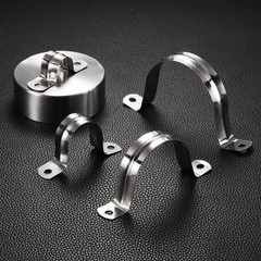 15Pcs 30mm(1-3/16&Prime;) Stainless Steel 2 Hole U-Tube Strap Clamp, Silver