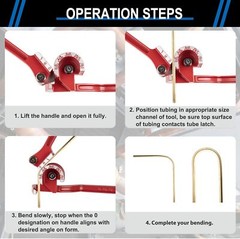 3 In 1 Tubing Bender 0-180 Degrees Tube Bender Manual Pipe Bender Tool For 1/4..