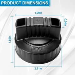 47922 Vac Drain Cap Compatible with Ridgid Shop Vacuum Cleaner, 1.97&rdquo; Black