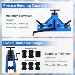 Heavy Duty Pipe Bender Metal Bending Machine for Mild Steel Cooper & Aluminum