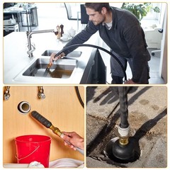 3PCS Drain Cleaning Bladder Kit for 1&Prime;- 6&Prime; Pipes Water Pressure Unclogg for Sink