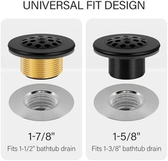 Matte Black Trip Lever Bathtub Drain Tub Trim Set with Trip Lever Overflow Face