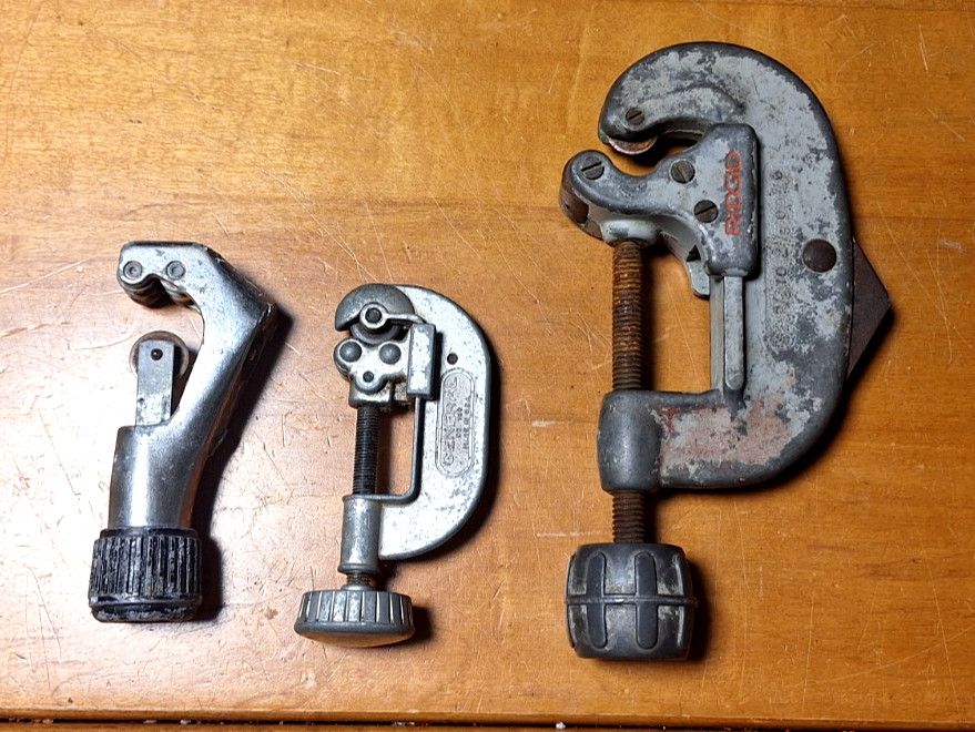 Lot of 3 Pipe Cutters Ridgid No.20 & General Made in USA