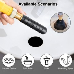 3PCS Drain Cleaning Tool 1-6in Pipe Bladder Kit 40-80 PSI for Sink Shower Sewer