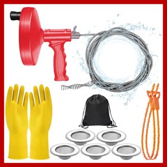 32ft Plumbers Drain Snake Long Heavy Duty Plumbing Auger Hand Tool Bathroom Pipe