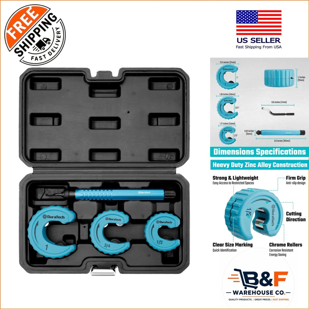 C-Shaped Tubing Cutters for 1/2&Prime; 3/4&Prime; 1&Prime; O.D. &ndash; Ergonomic Pipe Cutting Set
