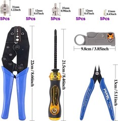 Swpeet 14Pcs Professional Coaxial Cable Tool Kit, Ratcheting Wire Terminal Coaxi