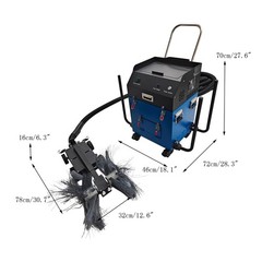 250-800mm Pipe Inspection & Cleaning Robot w/ Remote, 1080P Cam*2, 30&deg; Climb
