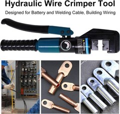 10 Ton Hydraulic Crimping Tool and Cable Cutter, Hydraulic Wire Battery Cable Lu