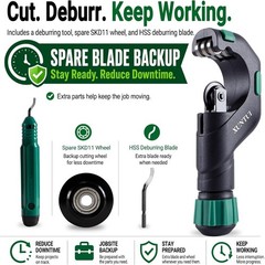 Cortador de Tubos Reforzado 3/16&rdquo;-2&rdquo; (5-50mm) con Herramienta Desbastadora