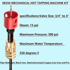 Replace for 08350 Mechanical Hot Tapping Machine Complete Kit for NPT 300 psi