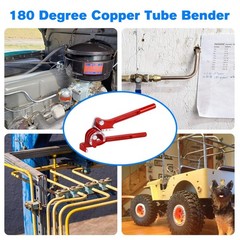 3-in-1 Tube Bender Tool, 180&deg; Copper Pipe Bender for 1/4&Prime;, 5/16&Prime;, 3/8&Prime; Pipes