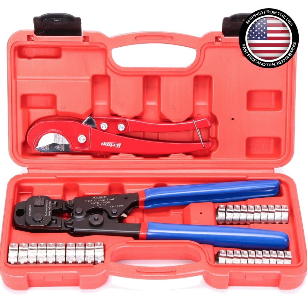 Plumbing Tool Kit 11.02-Inch PEX Crimper Cinch Clamp Remover with Cutter 20x &hellip;