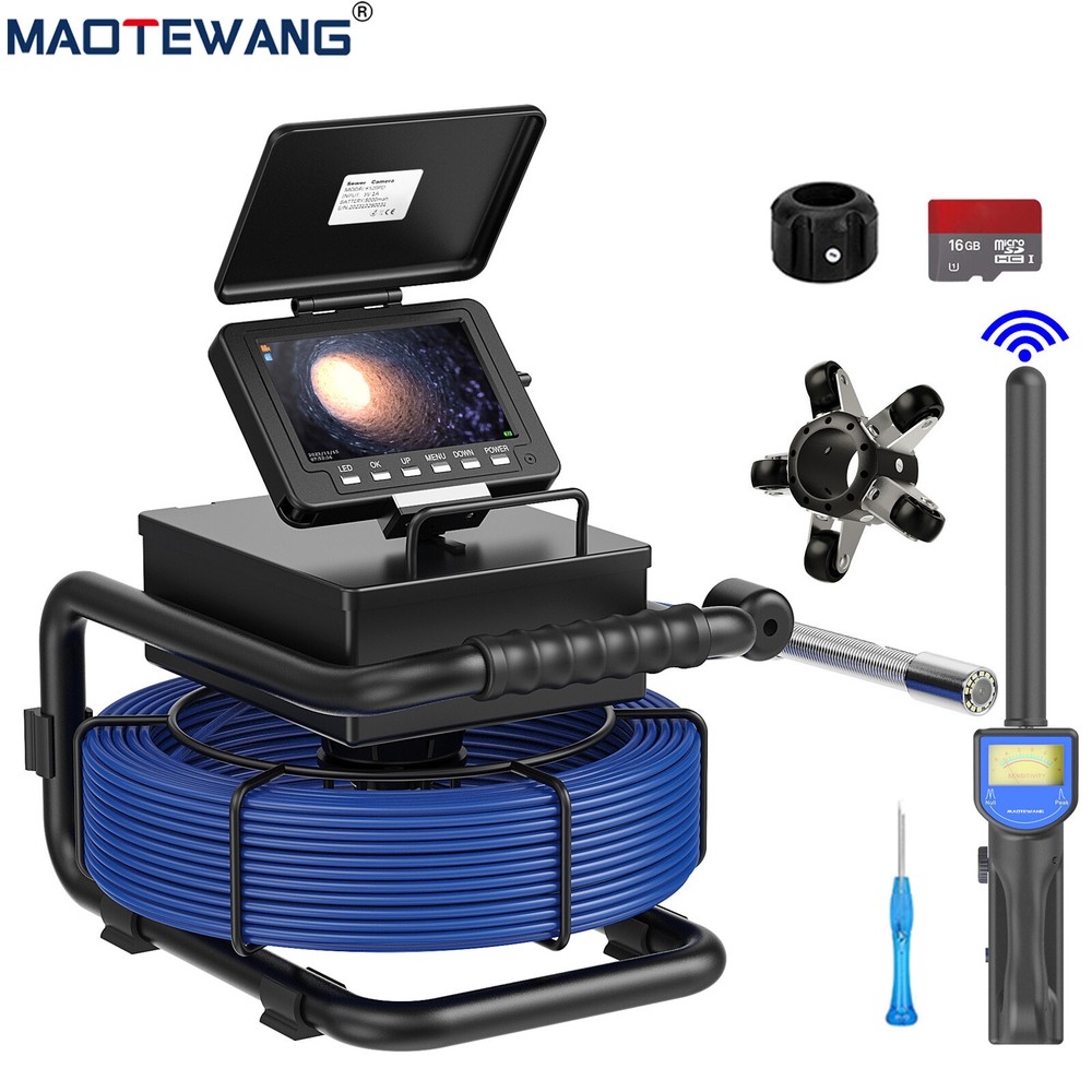 30M Pipe Inspection Camera with 512Hz Locator Sewer Camera Self Leveling 5&Prime; DVR