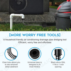 AC Drain Line Cleaner；Ac Drain Line Cleaner Adapter Evacuates & Unclog AC Drain