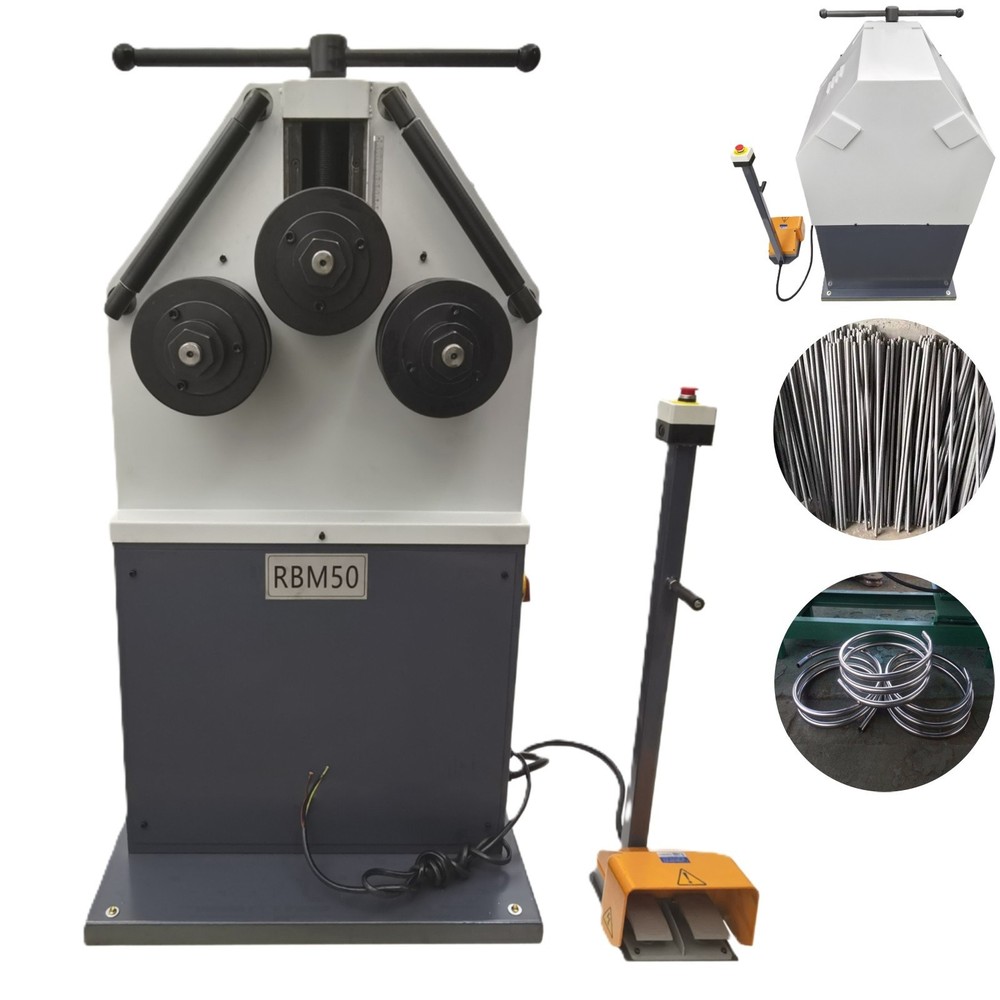 220V RBM50 Round Bending Machine 2.2KW Roll Bender 2&rdquo;Pinch Roll Bender