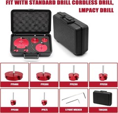 PVC Pipe Reamer 6 Piece Plastic Pipe Fitting Saver Kit 1/2in Drill Heads 3/4-4in