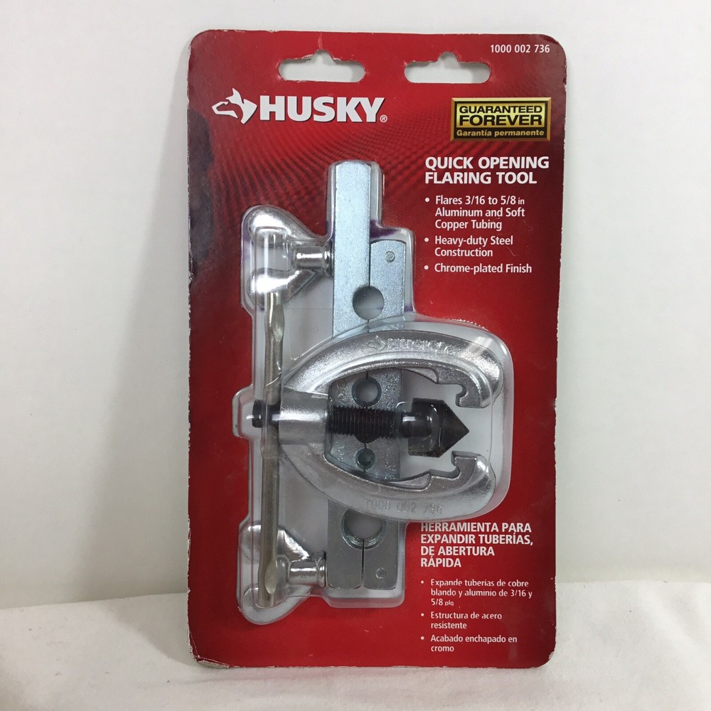 Husky Quick Opening Flaring Tool Heavy Duty Steel Construction 3/16 in &ndash; 5/8 in