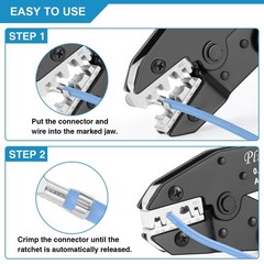 Plustool Crimping Tool for Non-Insulated Open Barrel Terminals & Receptacles &hellip;
