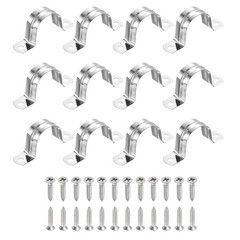 12Pcs 30mm(1-3/16&Prime;)304 Stainless Steel Rigid Pipe Strap with Screws, Silver