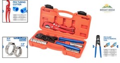 PEX Clamp Tool Kit with Cinch and Removal Functions for Plumbing Projects