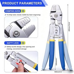 Swaging Tool for Wire Rope Crimping Up to 2.2mm with 160PCS Aluminum Sleeves