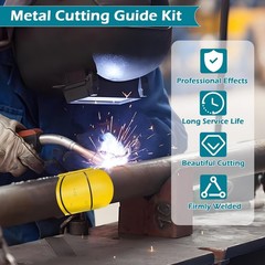 Magnetic Pipe Cutting Guide Kit &ndash; 1-5/8&Prime; to 4-1/2&Prime;, Cuts 45&deg;/90&deg;/22.5&deg;, Steel Te