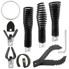 9pcs Drain Auger Drill Attachment, Cutter and Set, 8pcs, Black