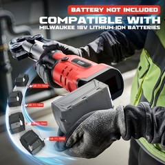 Ecarke Pro Press Tool Compatible with Milwaukee 18V battery, 1/2&Prime; to 2&Prime;, Red