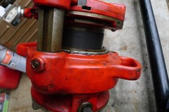 RIDGID 141 RECEDING PIPE THREADER 2 1/2 TO 4&Prime;, JAM PROOF, W,TELESCOPE DRIVE