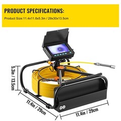Sewer Camera Pipe Inspection Camera 50M / 164FT Cable 4.3 In. LCD Monitor