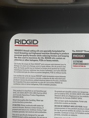 RIDGID 70835 Nu-Clear Thread Cutting Oil Low-Odor & Anti-Mist 1 Gallon New